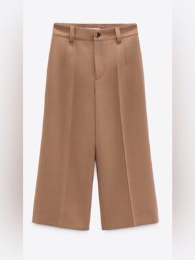Zara Wide Leg Culotte Trousers in Camel